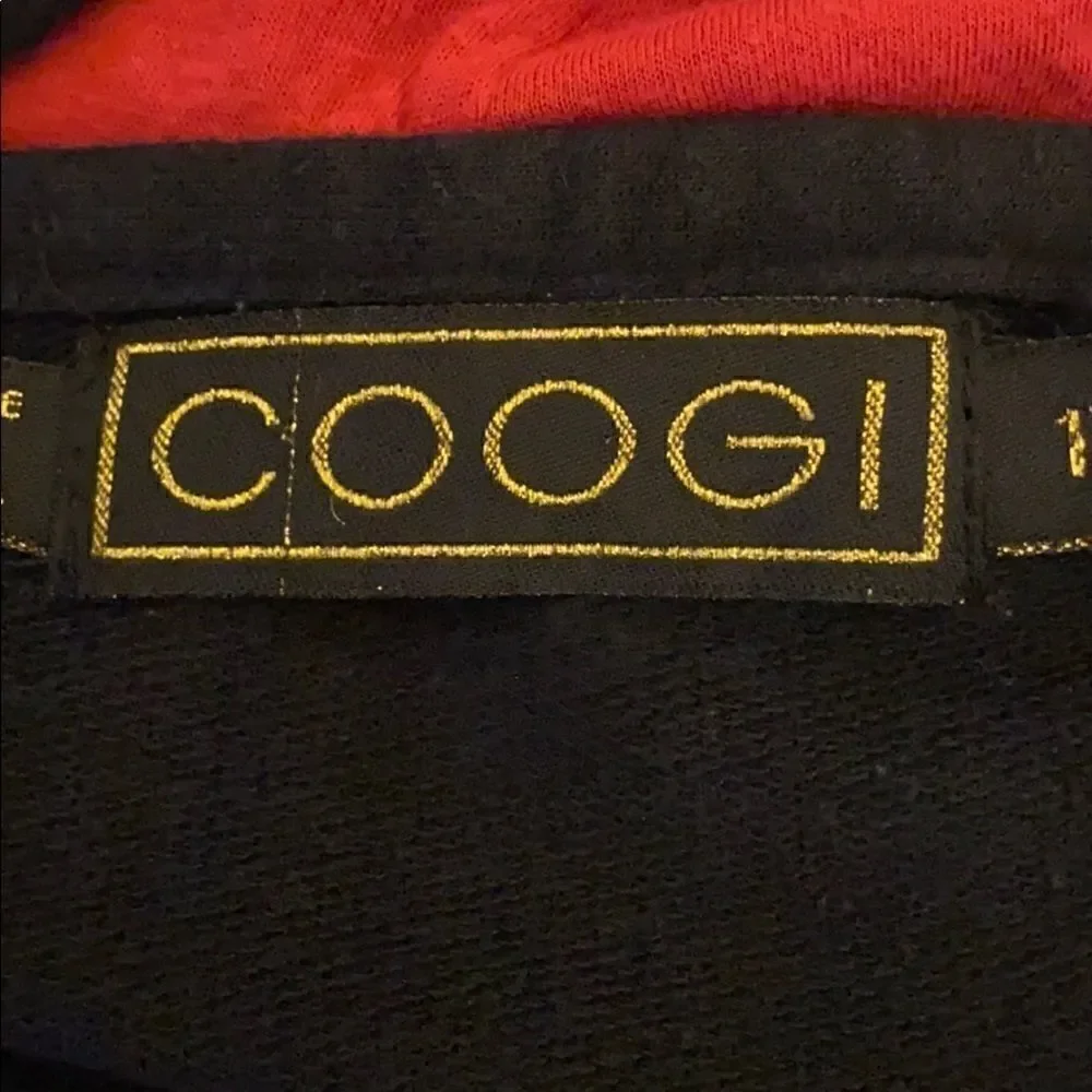 COOGI Black zippered hoodie sweatshirt/ sweater L